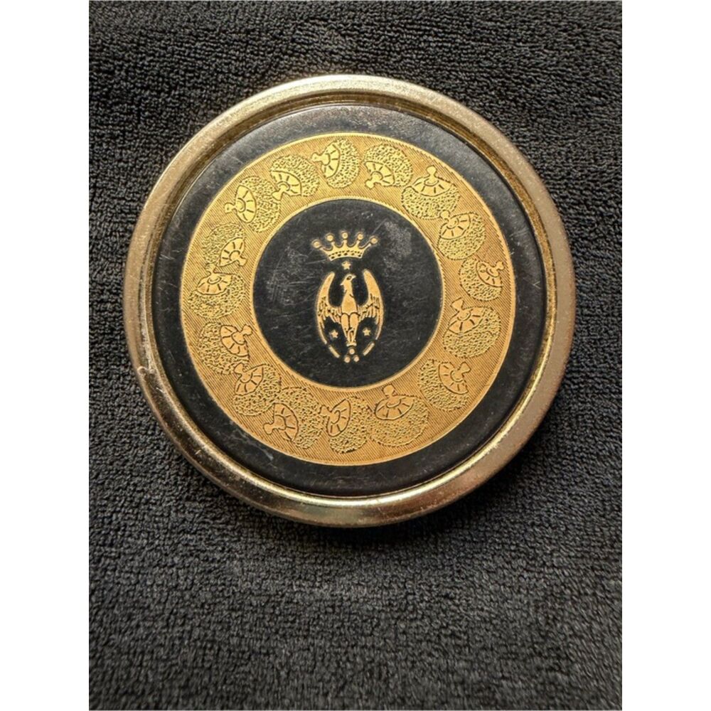 Vintage 1950s Coty French Flair Soleil D'Or Powder Compact Vanity Collectible